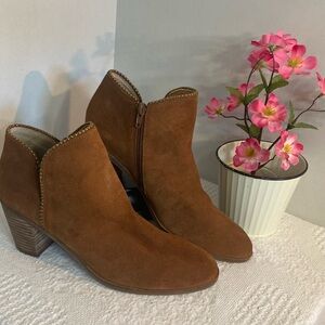 Lucky Brand Brown‎ Suede Ankle Booties Size 9 M